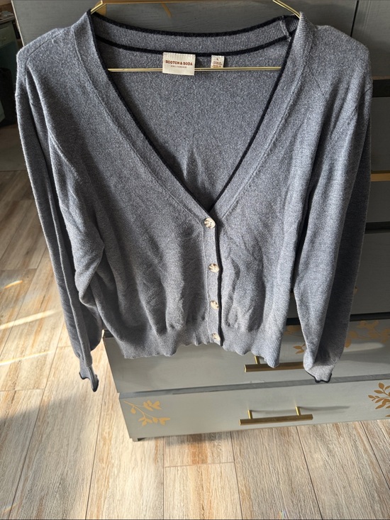Scotch & Soda Sweaters - Scotch & Soda Gray V-Neck Button Cardigan